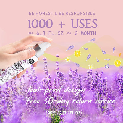 Clean-n-Fresh Toilet Spray for Poop, Lavender 6.8 Fl.Oz, Air Freshener Bathroom Spray, Odor Eliminator| Up to 400+ Uses