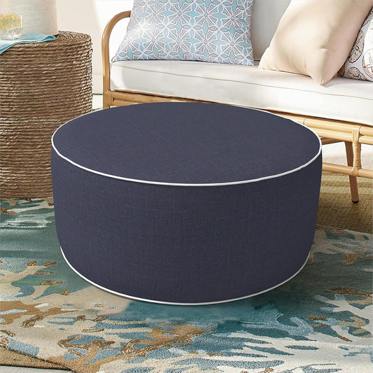 Inflatable Ottoman Stool D21 xH9 for Outdoor/Indoor Use, Water Repellent Patio Foot Rest Stool with
