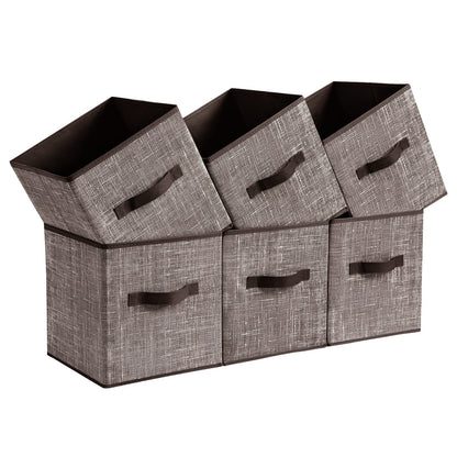 SONGMICS Storage Cubes, Set of 6, 11-Inch Foldable Closet Organizers