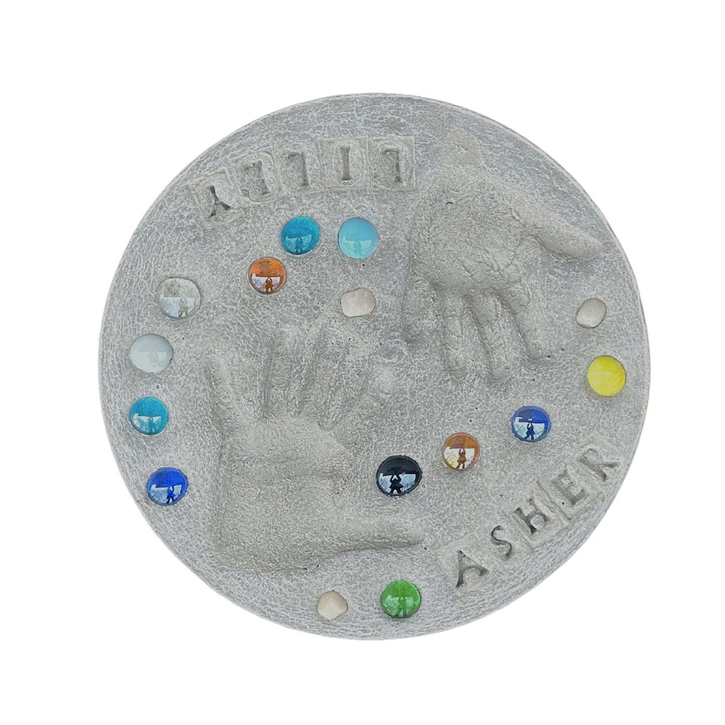 Large DIY Stepping Stone Kit, Handprint Stepping Stone, Mother's Day Gift, Footprint Stepping Stone (12 inch)