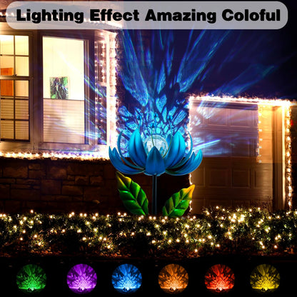 Solar Wind Spinner, 38 Inch Metal Stake Yard Spinners,Solar Powered Multi-Color LED Glass Ball with Kinetic Wind Sculpture Spinner Windmills for Yard (38IN-Purple)