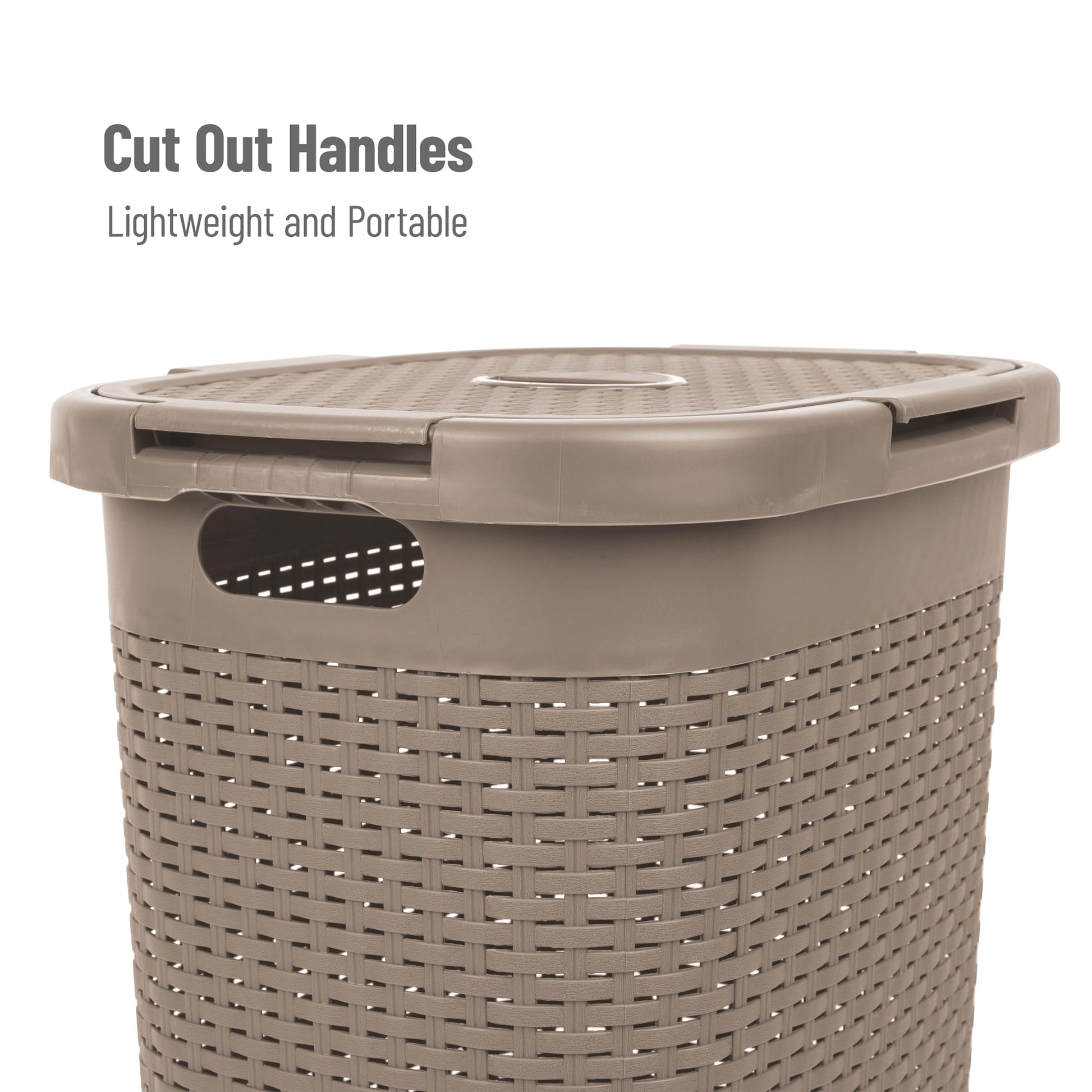Mind Reader Slim Laundry Hamper with Lid, 60L Tall Clothes Basket, Narrow Tapered Design for