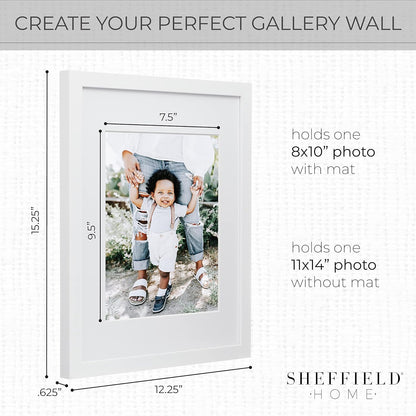 Sheffield Home 9 Piece Gallery Wall Frame Set, 11x14 Inch, White