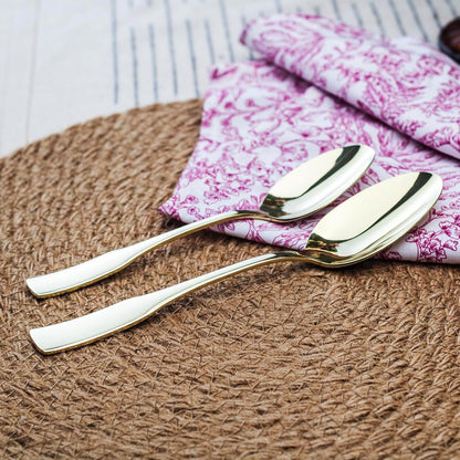 Alata Kate Champagne Gold Mirror 40-Piece Silverware Set,Service for 8,Stainless Steel Flatware Set,Mirror Cutlery Set,Dishwasher Safe