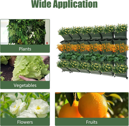 JOMCYDM Vertical Planter with 30 Pockets Wall Mounted Planter Living Wall Planter Indoor Outdoor Wall Plant Holder Microgreens Growing Kit Herb Pots