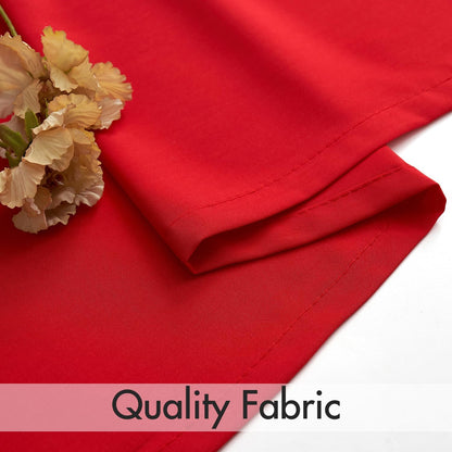 MIULEE Red Privacy Sheer Curtains That Let Light in 96 Inches Long Non-See-Through Semi Sheer Curtain Light Filtering Window Curtains Christmas Drapes for Living Room Bedroom 2 Panels Set 42 X 96