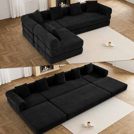 Modular Sectional Loveseat Sofa Cloud Boneless Couch, Modern Sleeper Sofa for Customizable Living