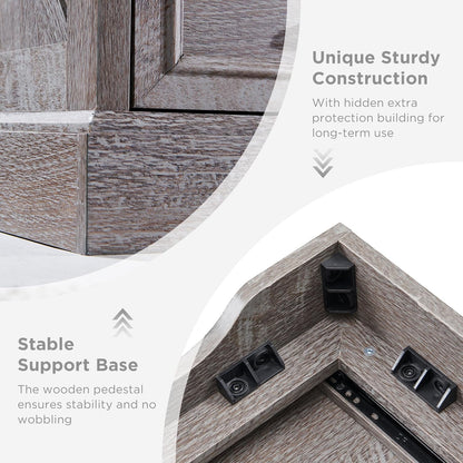 Farmhouse 9 Drawer Dresser for Bedroom, 36 Inch Tall Modern Dresser TV Stand with Large Drawers & Bar Handles, Rustic Wood Chest of Drawers for Bedroom, Living Room, Hallway, Grey