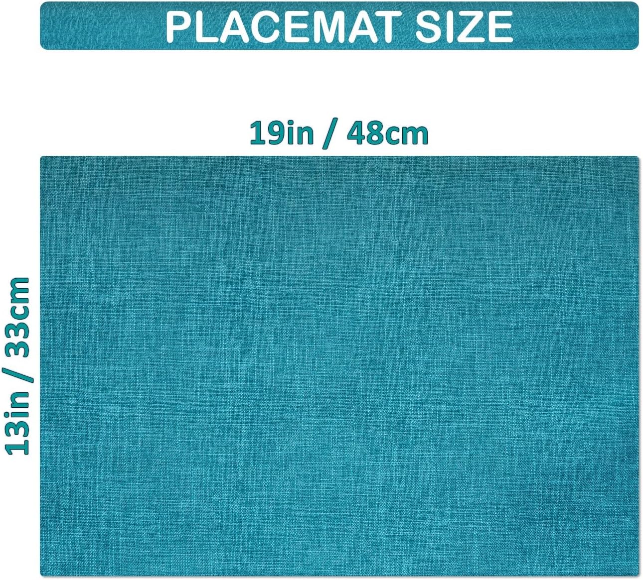 Placemat Set-Washable Place Mats for Parties, Elegant Table Mats for Kitchen Table, Set of 4 Dining Table Placemats, Heat-Resistant Cloth Placemats for Indoor and Outdoor,13x19-Teal