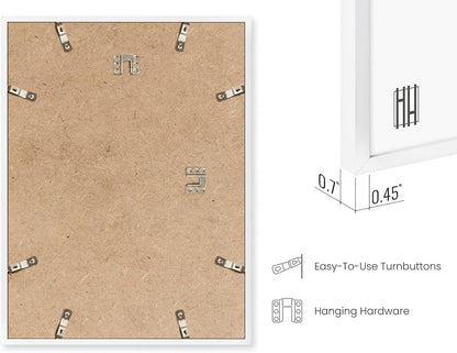 HAUS AND HUES 8x10 White Metal Picture Frames - Features Premium Aluminum, Vertical & Horizontal Hang, Shatterproof Plexiglass - Perfect for Home, Room, Office (8x10 in, White, Set of 25)