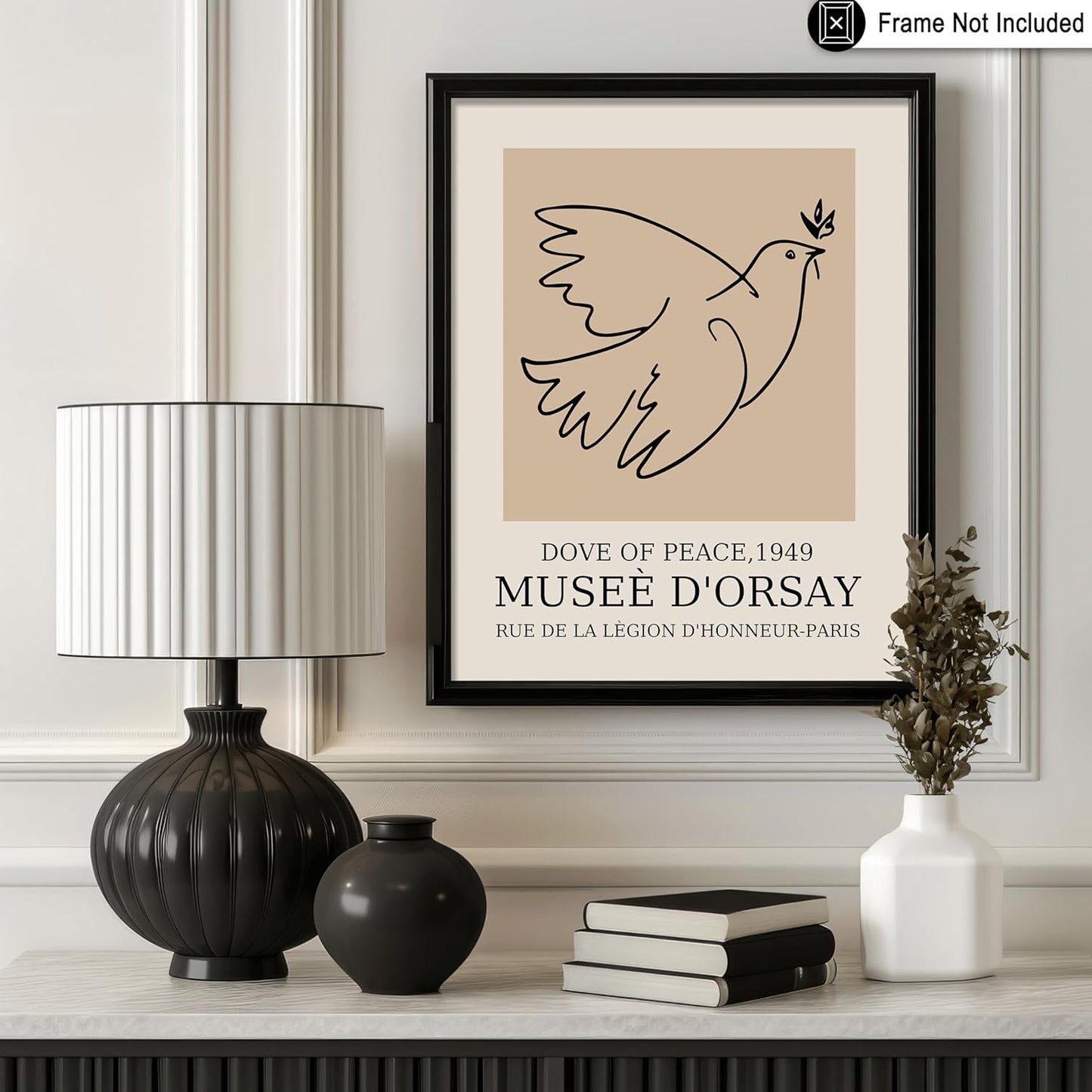 Poster Master Vintage Poster - Retro Minimalist Print - Gift for Artist, Friend - Dove Of Peace, Line Drawing, Sketch, Abstract - Wall Decor for Living Room, Bedroom, 18x24 Unframed Wall Art