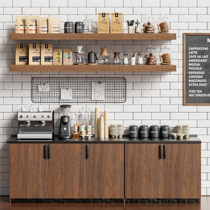 Heimlove Floating Shelves for Wall 48 Inches Long,9.3" Deep Walnut Floating Shelf Set of 2,Wall Mounted Wood Shelves for Bathroom Bedroom Living Room Kitchen Office,Shelf for Books Storage Room Decor