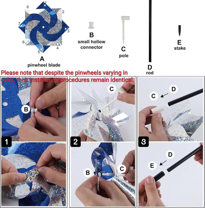 Hausse 10 Pack Reflective Pinwheels Holiday Decor, Extra Sparkly Wind Sculptures for St. Patrick's Day Decorations Party Supplies, Deterrent to Scare Birds Away from Garden Yard Patio Farm, Green