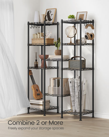 SONGMICS Storage Shelf, Bathroom Shelf, 5 Tier, Ink Black