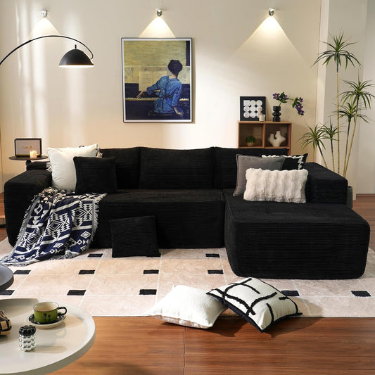 ovios 104" Cloud Sectional Couch with L-Shape Chaise,Modern Modular Sofa with Deep Seat