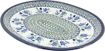 Blue Rose Polish Pottery Blue Tulip Large Platter