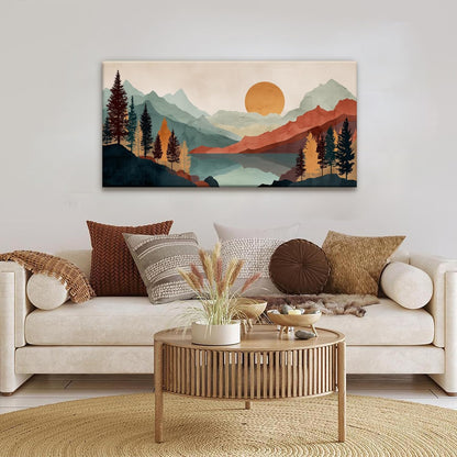 Tsomzxng Mountain Boho Wall Art For Bedroom Artwork Abstract Mountain Forest Landscapes Colorful Wall Art Painting Canvas Art Wall Decor Prints Ready To Hang Wall Pictures Home Wall Decor 20×40 Inch