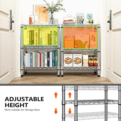 750 lbs 3 Tier Shelf Metal Storage Shelves Wire Rack Closet Organizers with PP Board for Garage Kitchen Bathroom Laundry Chrome 11.8" D x 21.7" W x 28.6" H