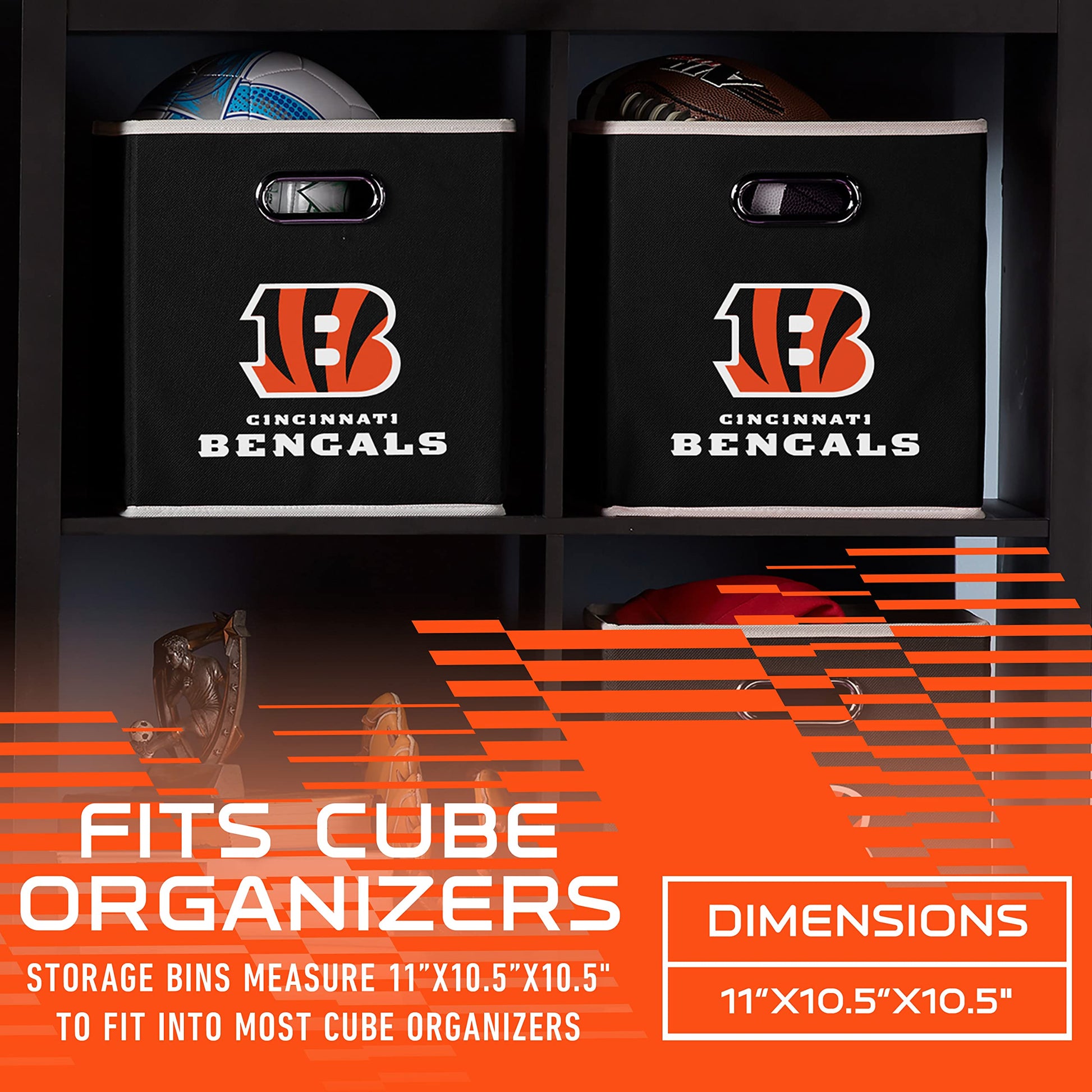 Franklin Sports NFL Cincinnati Bengals Collapsible Storage Bin