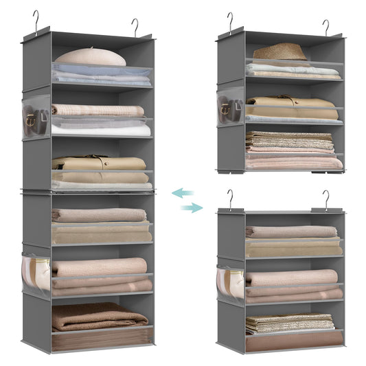 SONGMICS Widended Hanging Closet Organizer and Storage, 6-Tier, Separable