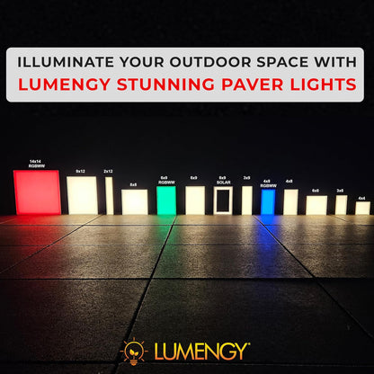 LUMENGY Paver Light 6X12 Inch (5.9 X 11.81 inch), Warm White 2700K Glare-Free Illumination for Driveways, Pathways, Pool Deck & Patios,12V AC/DC, Waterproof & Drive-Over Rated