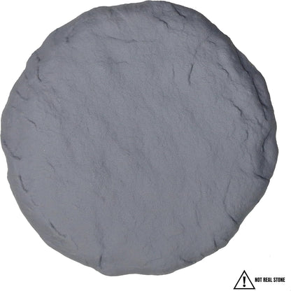 Ei Circular 15.5” Stepping Stones with Ground Stakes - Home or Garden Step Stones for Outdoor Walkway or Pathway Pavers - Resin Material (4, Light Grey Stone)
