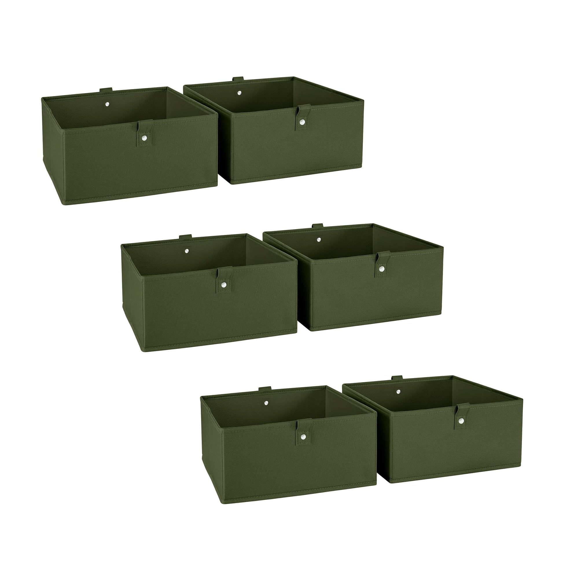 RiverRidge Folding Storage Bins - 6-Pack of 5in Tall Olive Cubes