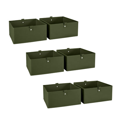RiverRidge Folding Storage Bins - 6-Pack of 5in Tall Olive Cubes