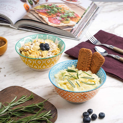 Selamica Porcelain Ice Cream Bowls Set of 6, Small Bowls, Ceramic bowls for Dessert, Ice Cream, Variety of Colors