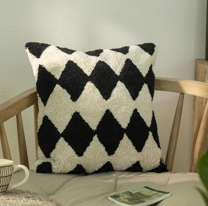 Tufted Boho Pillow Covers 18X18 Inch Throw Pillow Covers Decorative Cushion Cover Exquisitely Crafted with Hand-Finished Tuft Farmhouse Pillow Case for Couch Sofa Bed Living Room Bedroom