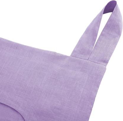 Amazhiyu 100% Linen Door Hanging Laundry Hamper Bag, 19x27 Inches Lilac