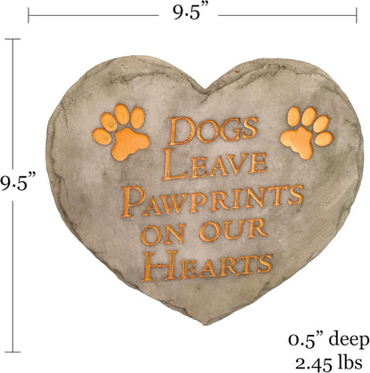Spoontiques - Garden Décor - Dogs Leave Pawprints Stepping Stone - Decorative Stone for Garden