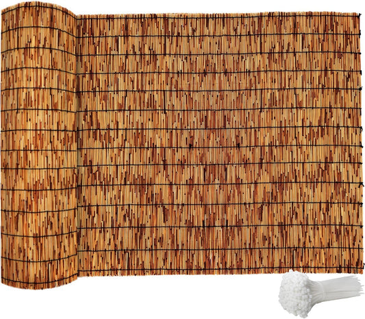 Natural Reed Fencing,Decorative Bamboo Fence Rolls Handwoven Friendly Sun Shade for