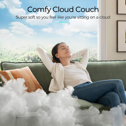 LINSY HOME Oversized Modular Sectional Sofa - 157'' Corduroy Cloud Couch Deep Seat Modular Sofas Soft Modern Comfy Couches for Living Room Apartment Office, Green