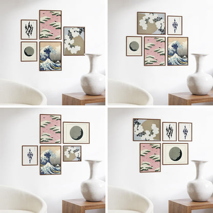 HAUS AND HUES Two 8x10, Three 12x16 - Framed Walnut