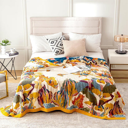 MSGKV Boho Throw Blanket King Size Warm Blanket for Couch and Sofa Blankets Cover for Living Room Blanket Throw Blanket Summer Cozy Bed Quilt(D-Flower and Butterfly, 108" x 90"(King))