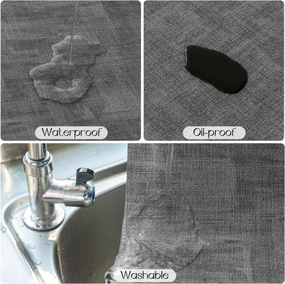 Romanstile Reversible Vinyl Placemats Set of 6, Faux Leather 100% Waterproof Oil-Proof Wipeable Place Mats, Heat Resistant Dual Sided Table Mats for Kitchen/Dining/Party (Dark Gray, 12 x 17 Inch)