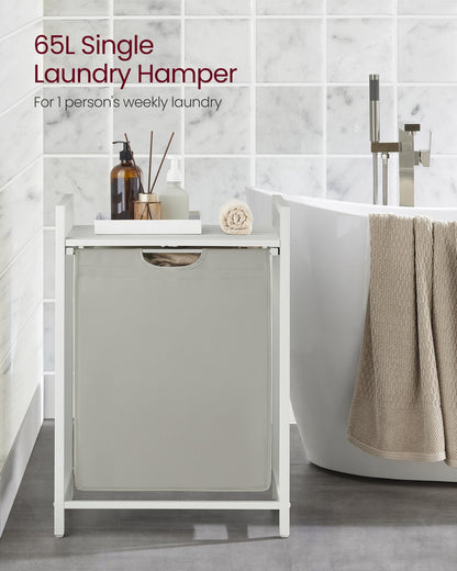 VASAGLE Laundry Hamper, Laundry Basket, Laundry Sorter with A Pull-Out and Removable Bag, Shelf