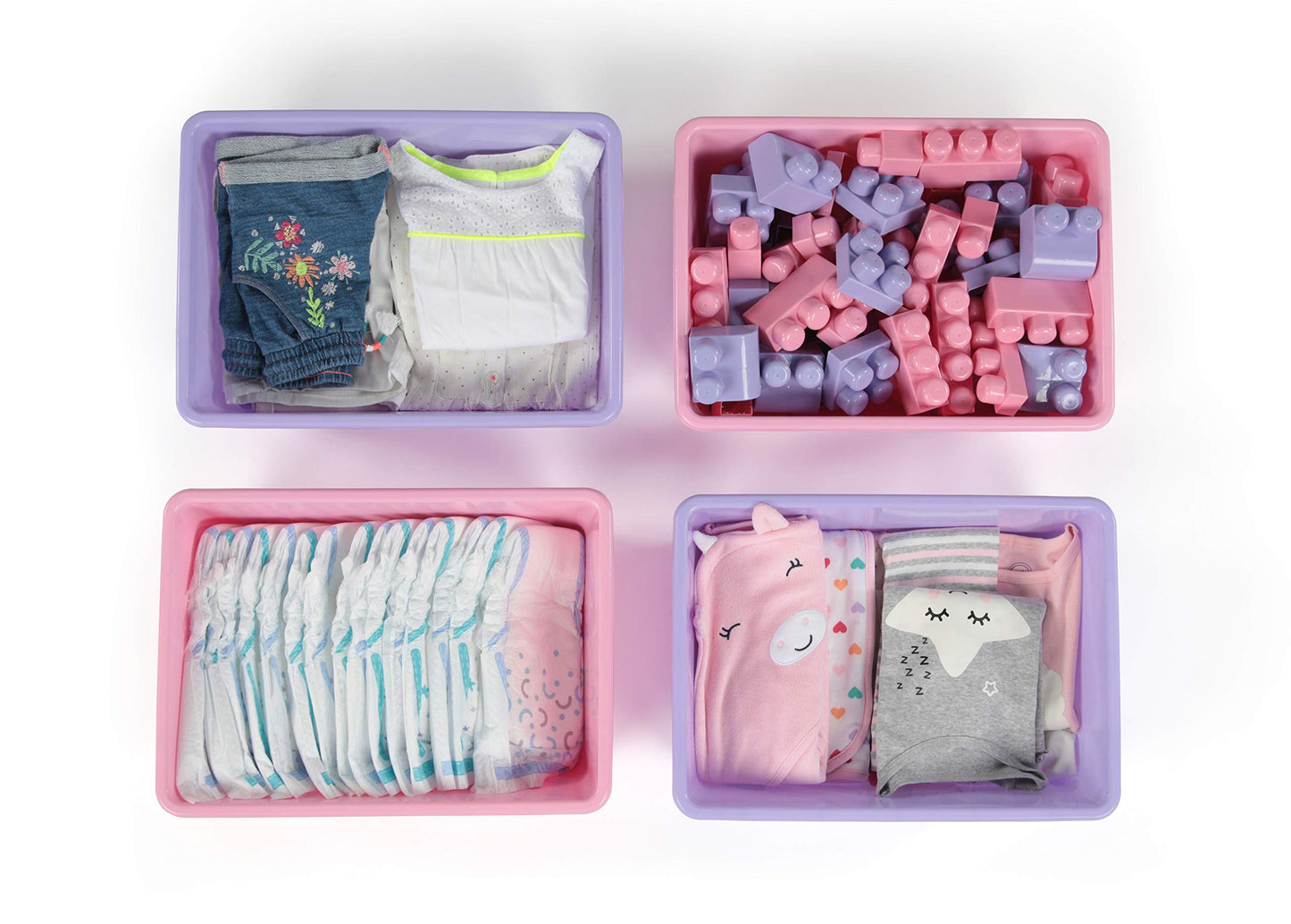 Humble Crew Plastic Storage Bins for Kids, Large Removable Toy Organizer