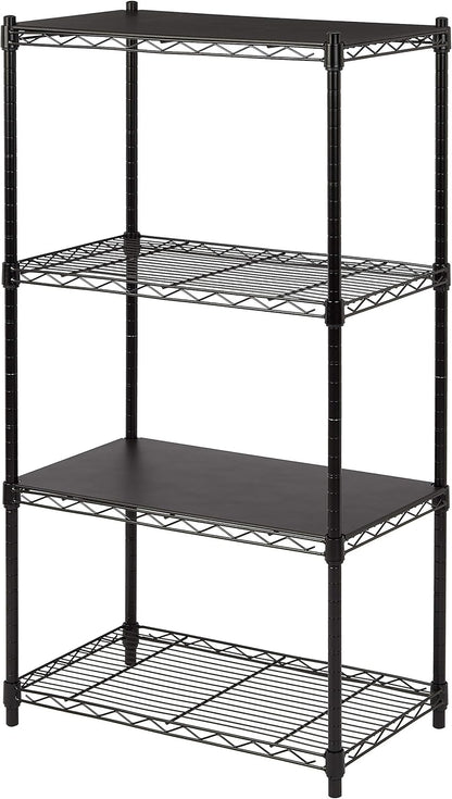 Amazon Basics 2-Shelf Stackable Storage, 13.3" D x 23.2" W x 22.2" H, Black