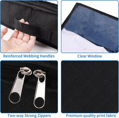 Fixwal Black Underbed Storage Bags with Clear Window and 2 Reinforced Handles Under Bed Storage Containers for Clothing, Bedding, Comforter (6 Pack)