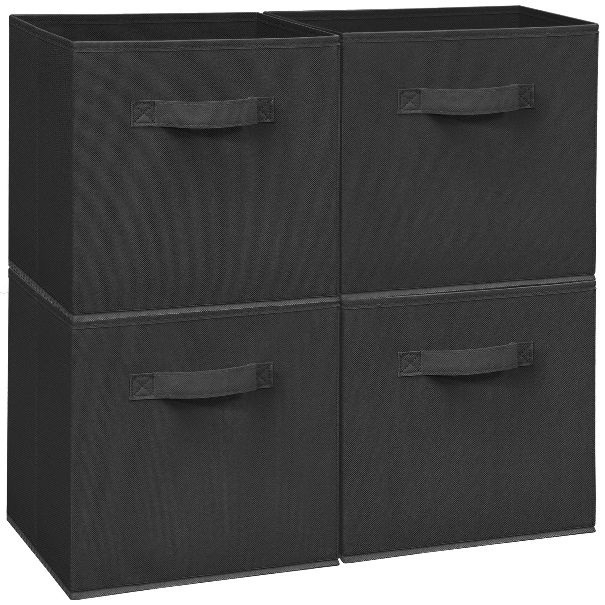 Easi Storage Cubes, 11 Inch Storage Bins, Set of 4, Foldable Fabric Cube Storage Organizer With