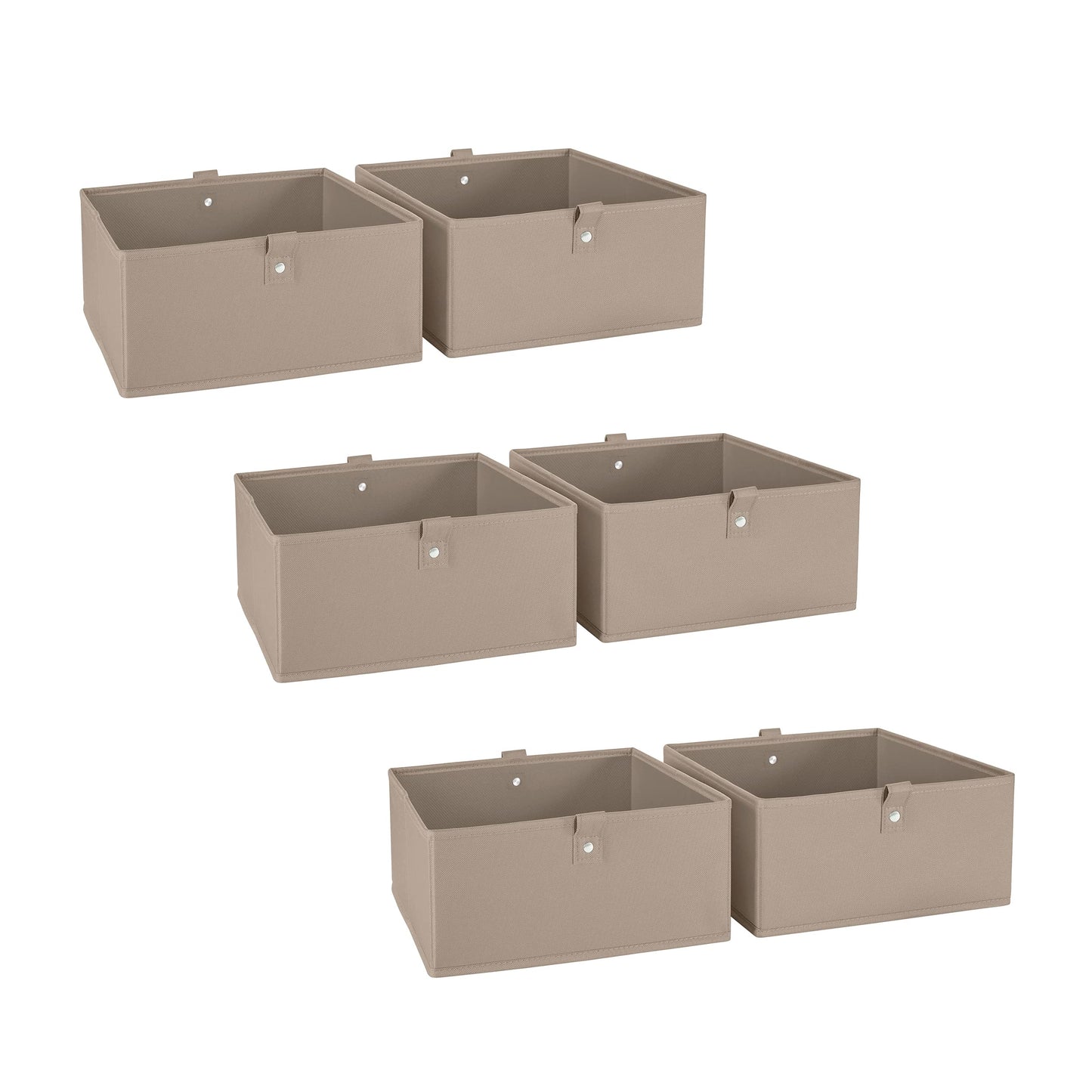 RiverRidge Folding Storage Bins - 6-Pack of 5in Tall Taupe Cubes