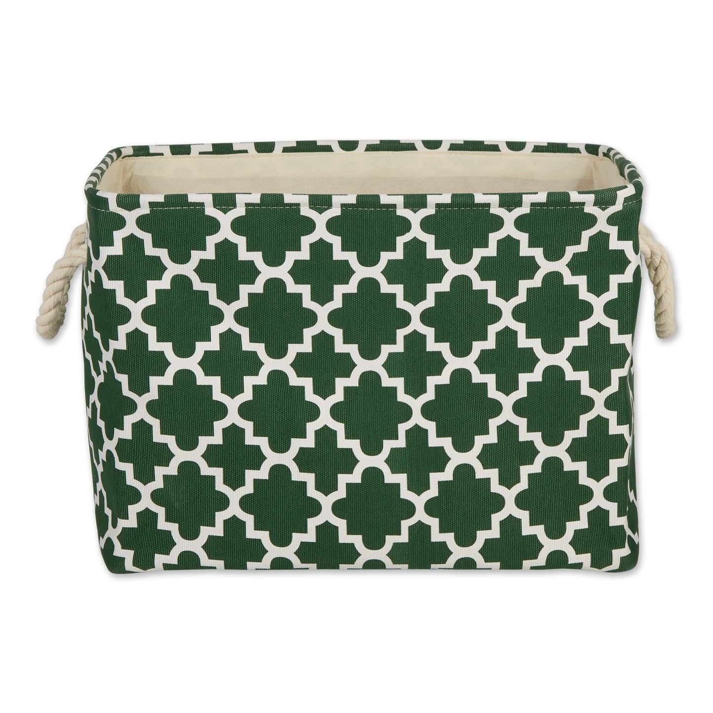 DII Polyester Container with Handles, Lattice Storage Bin, Small, Hunter Green