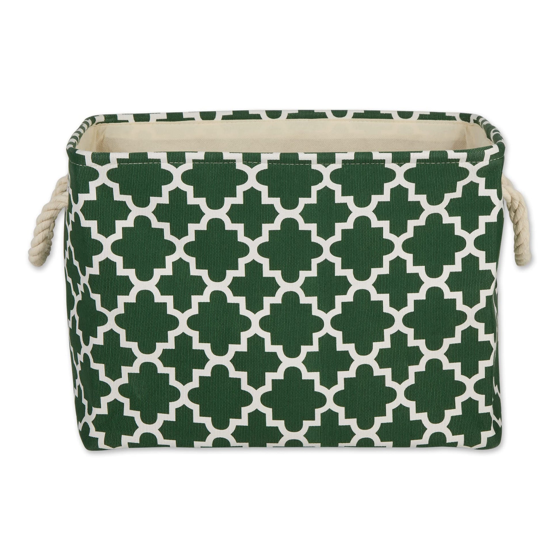 DII Polyester Container with Handles, Lattice Storage Bin, Small, Hunter Green