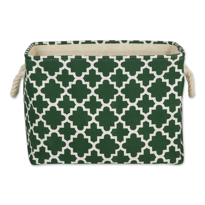 DII Polyester Container with Handles, Lattice Storage Bin, Small, Hunter Green