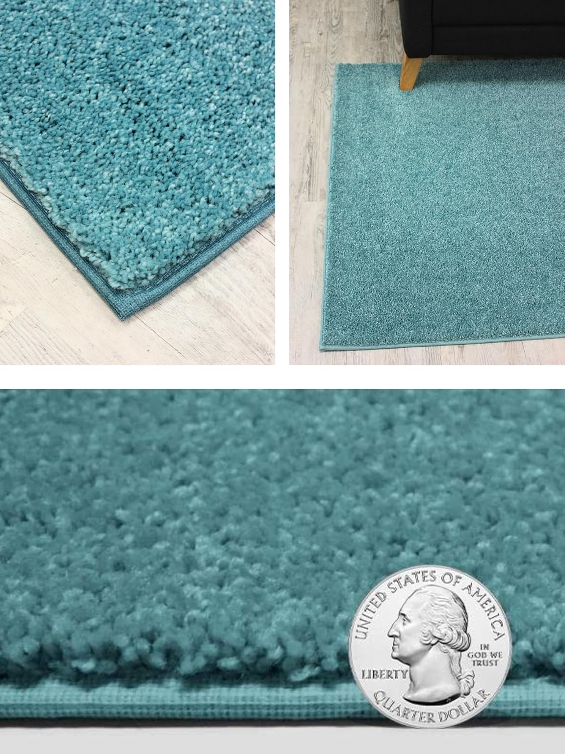 KOECKRITZ Soft and Colorful Kids Classroom Area Rugs (Passes Flammability Pill Test) Many Sizes and Bright Colors to Select from (12' x 12', Surf)