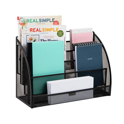 Mind Reader 4-Tier Mail Sorter, Desktop Organizer, File Storage, Magazine, Office, Metal Mesh