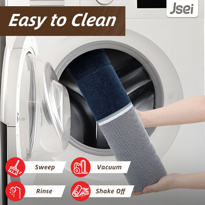 JSEI Entryway Rugs Doormat 32"x48", Non-Slip Dirt Trapper Door Mats Indoor, Washable Absorbent and Stain Resist Welcome Floor Mat for Front Door, Dog Door Mat, Muddy Wet Shoes & Paws, Navy Blue