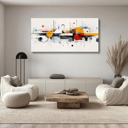 KELIYUAN Abstract Geometry Print Red Yellow Blue Minimalist Art Home Decor Abstract Modern Art Canvas Print Suitable For Living Room Bathroom Bedroom Wall Decor Can Be Hung Directly 20x40 Inches